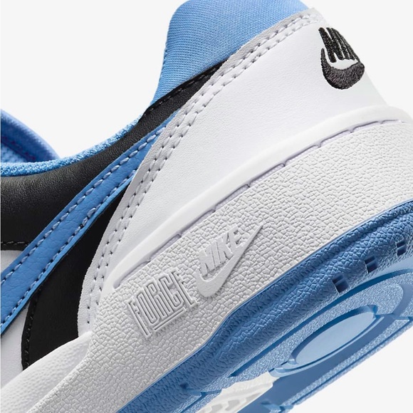 BNIB Nike Full Force Low Premium Leather Sneakers W 8.5/7Y White Polar Black - Picture 8 of 14